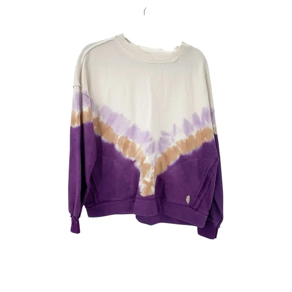 Free People Oversized Ombre Metti Crew Sweatshirts Long Sleeve Size XS NWOT